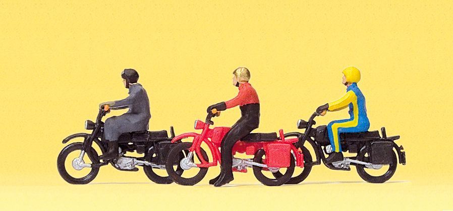 Preiser 10081 HO規 騎摩托車