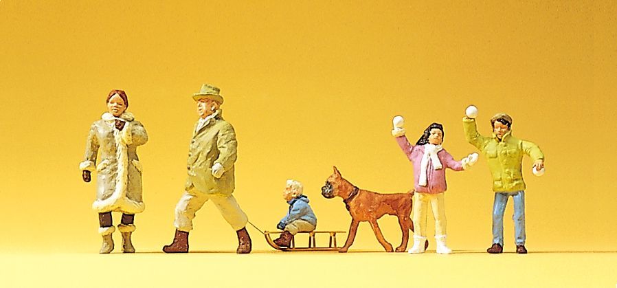 Preiser 10310 HO規 冬天的人們與狗