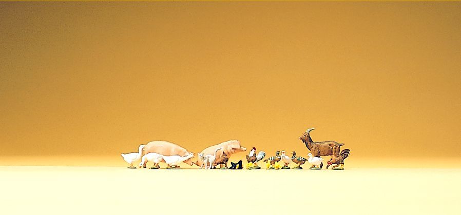 Preiser 79093 N規 小動物套組 豬 羊 鵝 雞