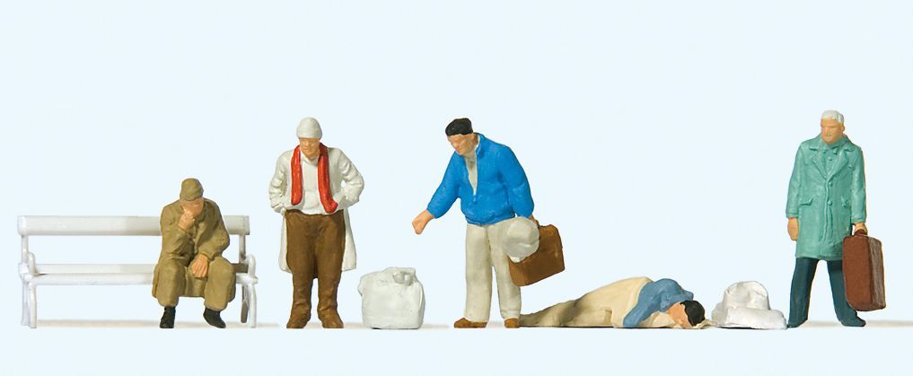 Preiser 14119 HO規 在車站休息中的旅客