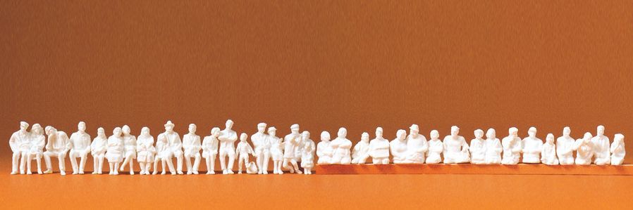 Preiser 16349 HO規 坐著的人.乘客.未上色