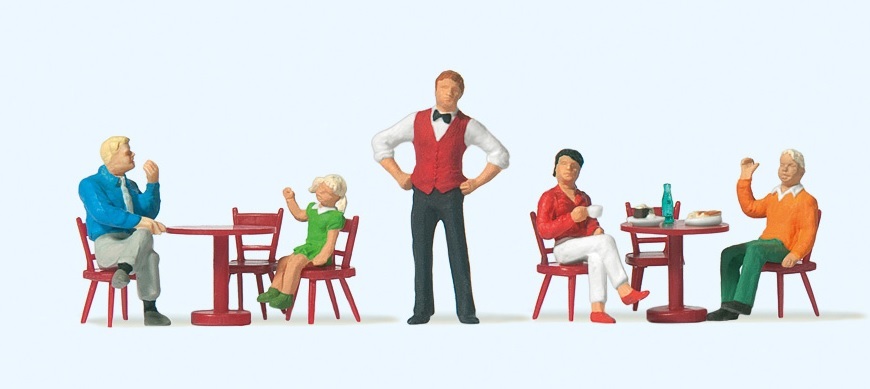 Preiser 10786 HO規 坐著的人 服務生 小酒館