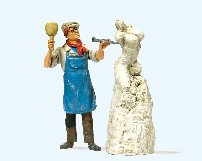 Preiser 44901 G規 雕塑中雕刻家 有雕像