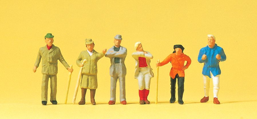 Preiser 14077 HO規 健行的人