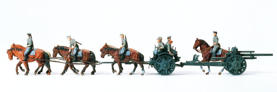 Preiser 16513 HO規 輕型馬車砲 未上色