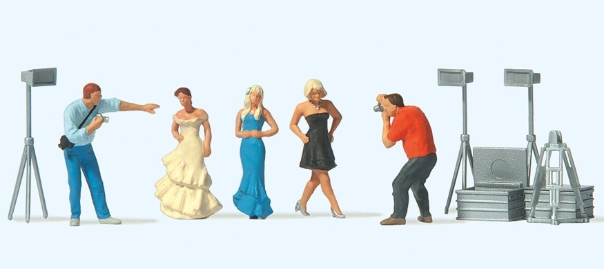 Preiser 10789 HO規 模特兒 攝影師 拍攝現場