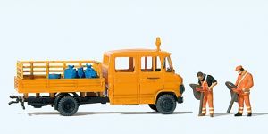 Preiser 33262 HO規 道路清潔.維修人員+車