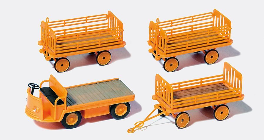 Preiser 17120 HO規 電動推車 附拖車