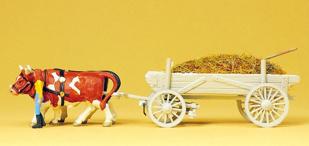 Preiser 30474 HO規 2牛拉糞車