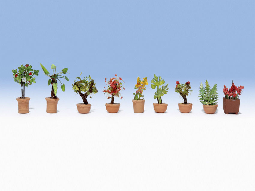 Noch 14082 N scale, Ornamental Plants in Tubs