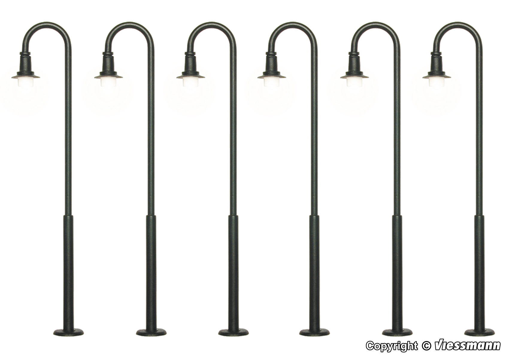 Viessmann 61406 HO規 Swan neck lamp LED warm-white 天鵝頸路燈.暖白色.6入