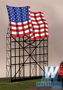 Micro Structures 1-4071 HO規 飄動的美國國旗.霓虹招牌