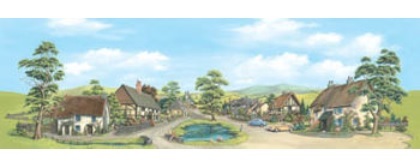 Peco SK-15 Village 有池塘的村莊 (228mm X 737mm)