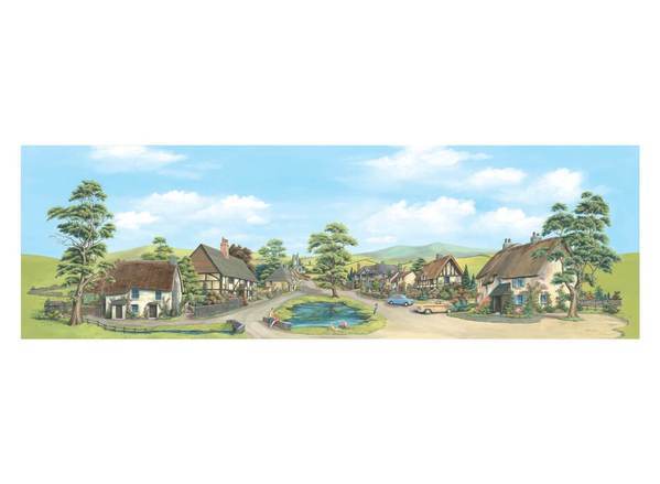 Peco SK-35 Village with Pond 有池塘村莊 (173mm X 559mm)