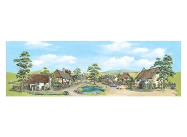 Peco SK-65 Village With Pond 小村的池塘(173mm X 343mm)