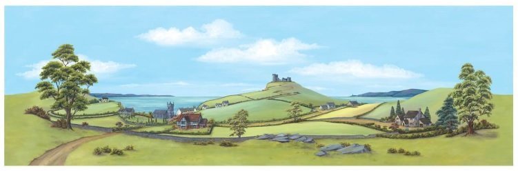 Peco SK-23 臨海村莊背景圖(737 x 228 mm)