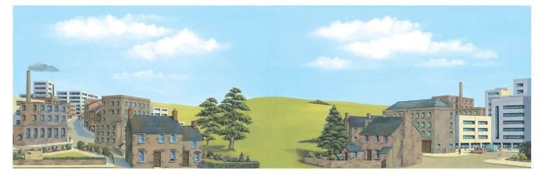 Peco SK-18 郊區大城鎮背景圖(737 x 228 mm)