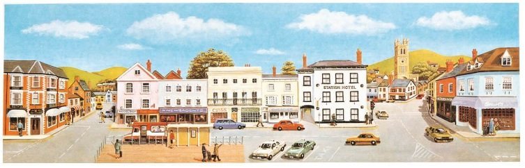 Peco SK-29 郊區商業城鎮背景圖(737 x 228 mm)