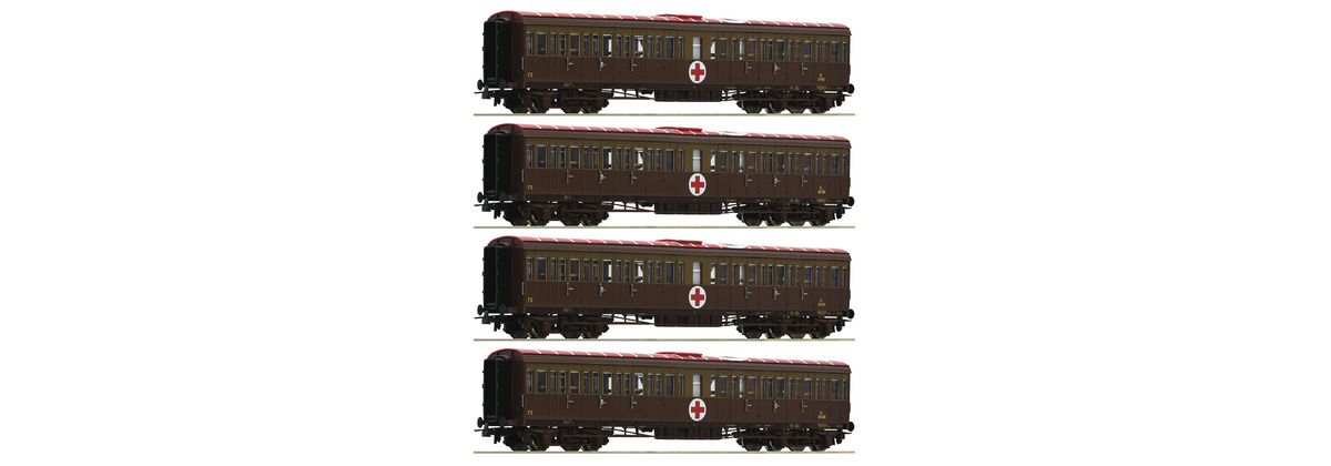 Roco 74093  HO scale 4 piece set "Hospital train", FS