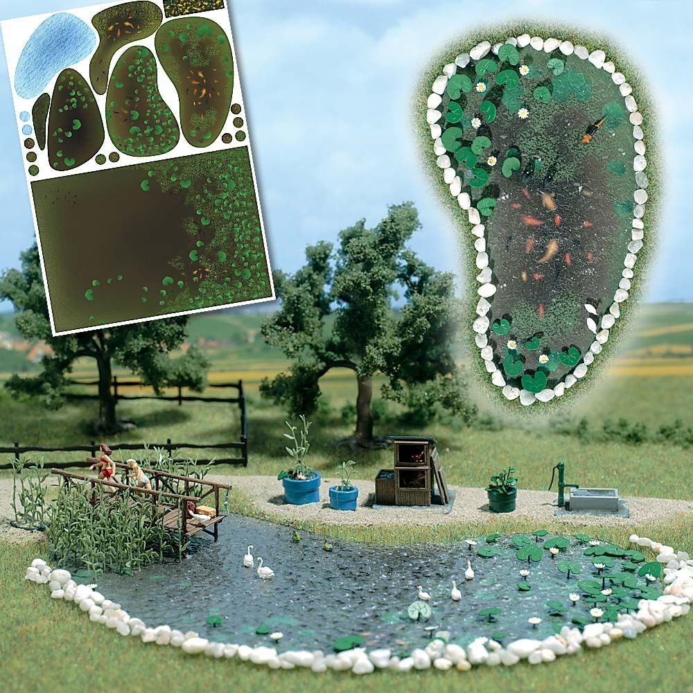 Busch 1210 HO scale, Garden Pond Set