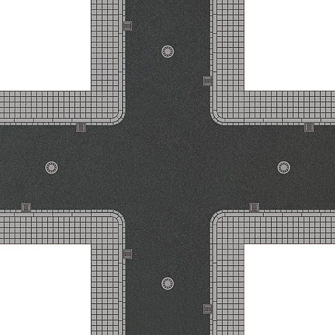 Busch 1104 HO規 城市街道十字路口