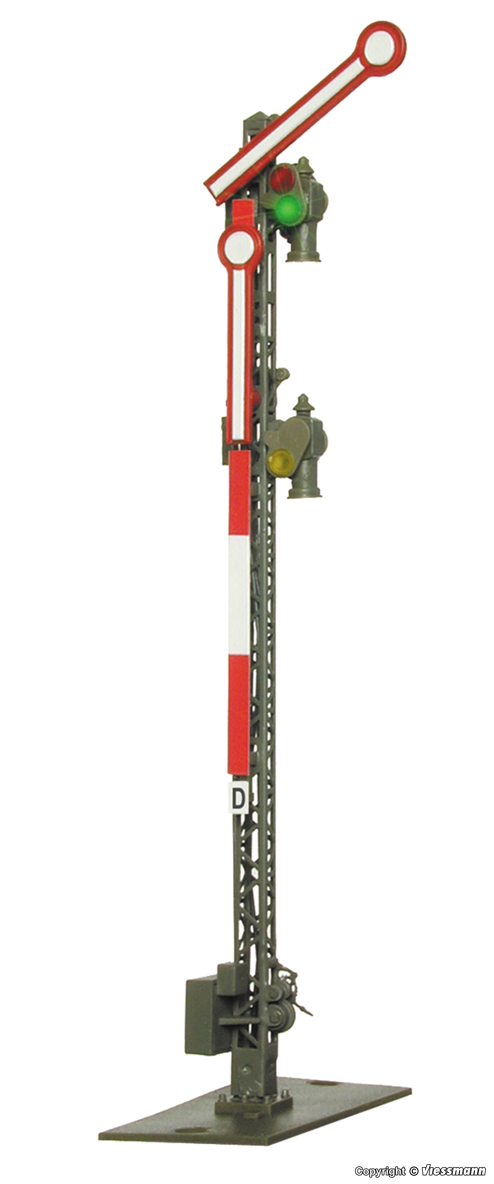 Viessmann 4503 HO規 Semaphore home signal with 2 uncoupled arms and slow drive function 臂木式號誌 (電動) 含2個耦合器