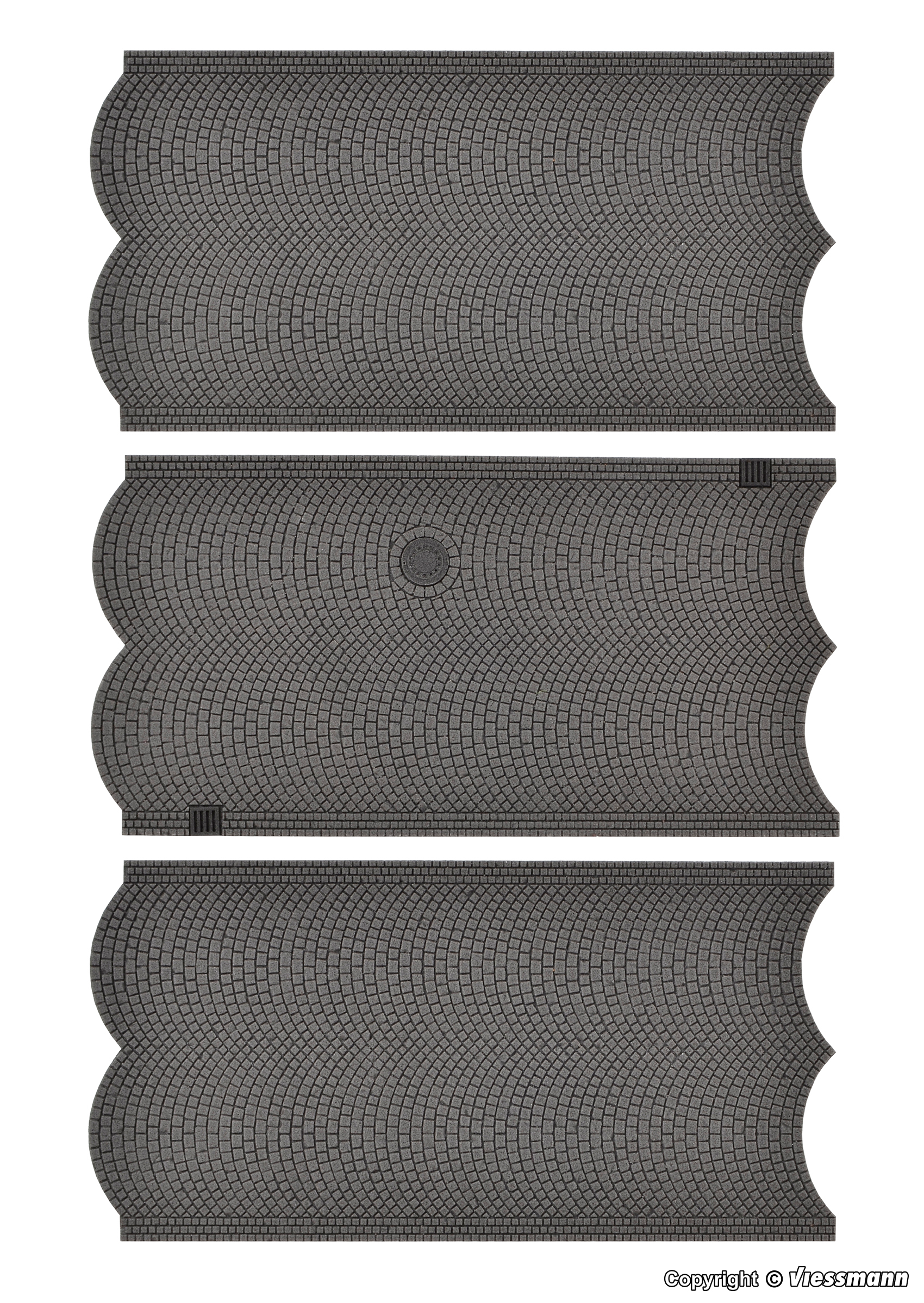 Vollmer 48240 HO規 鵝卵石街道 3pcs