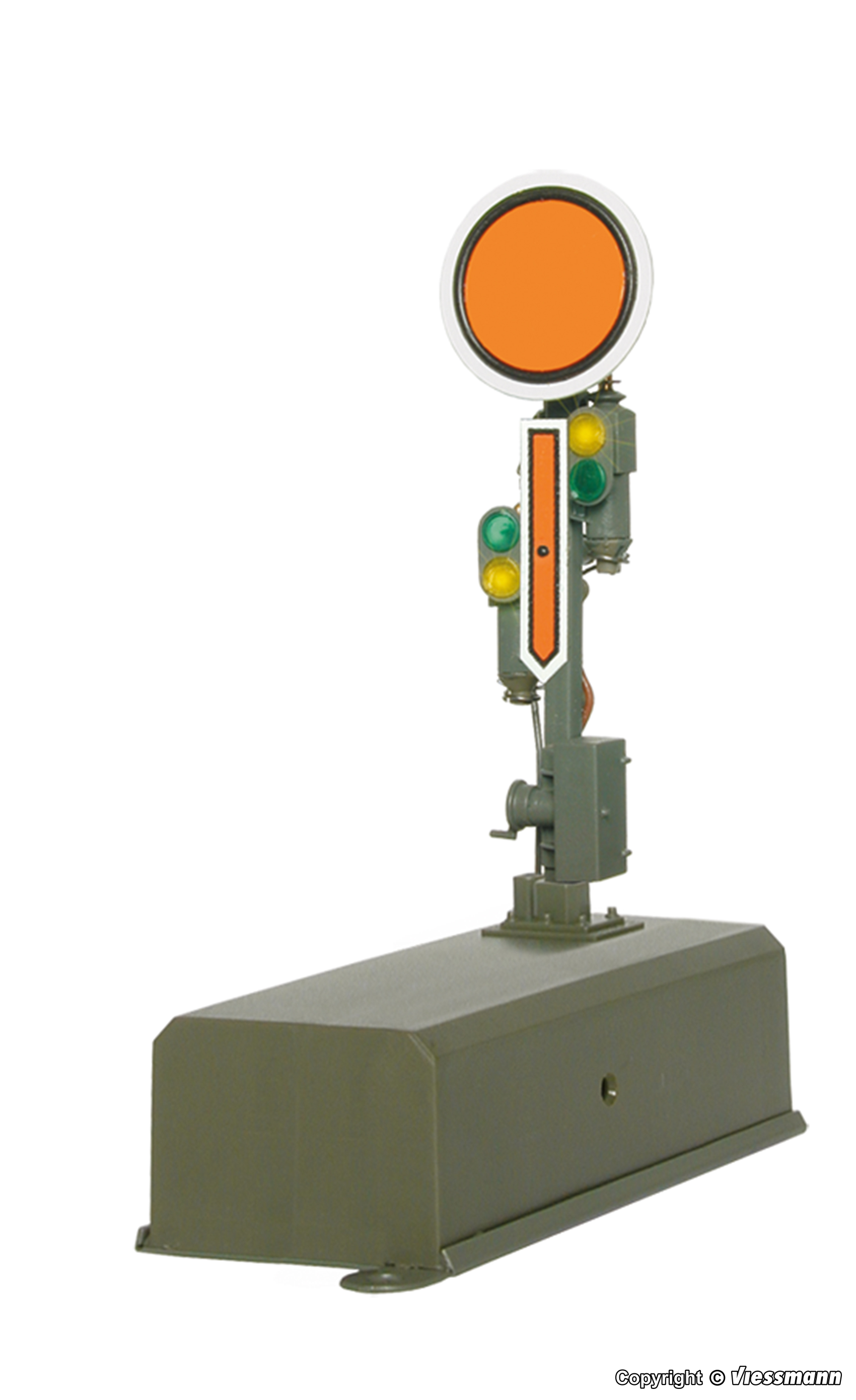 Viessmann 4710 HO規 Digital semaphore distant signal fixed disk movable arms 單臂信號機.電動