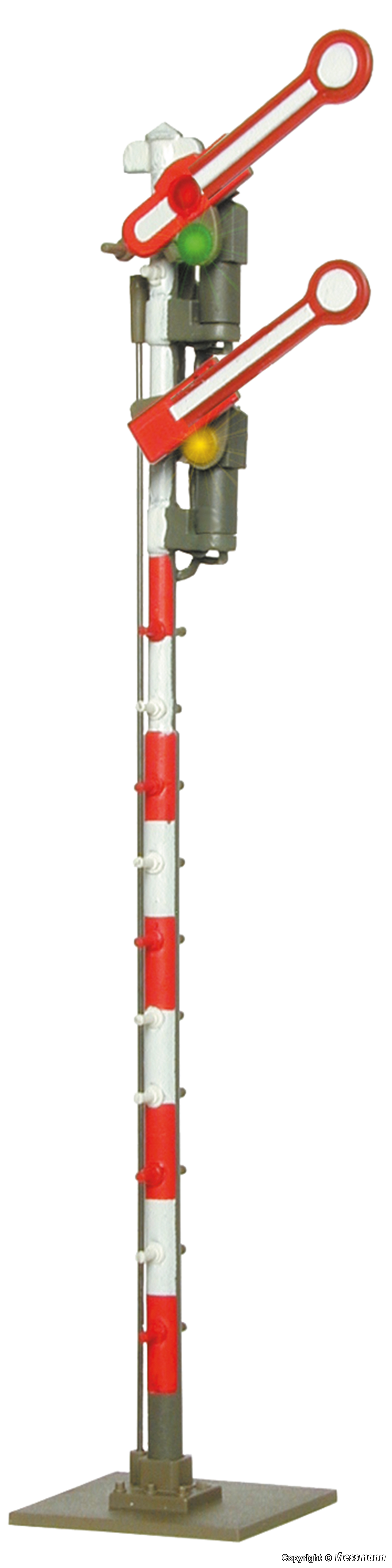 Viessmann 4508 HO規 Semaphore home signal ÖBB with 2 coupled rebuilt arms 雙臂信號燈.電動