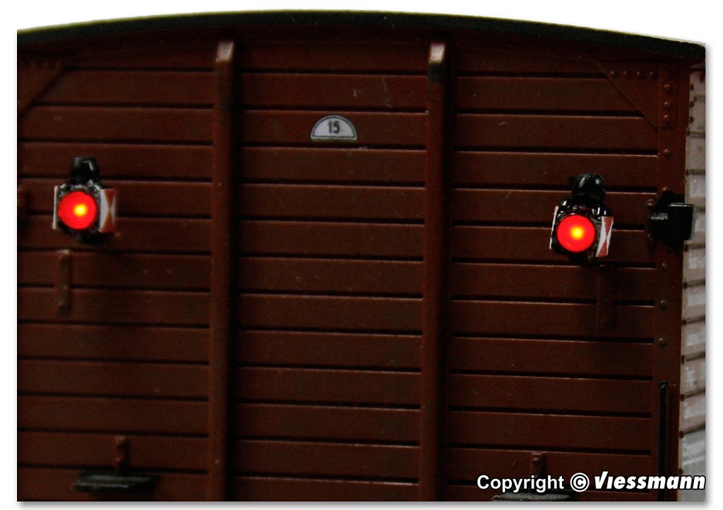 Viessmann 5069 HO規 Train rear lanterns with LED 火車後掛燈.2入.LED