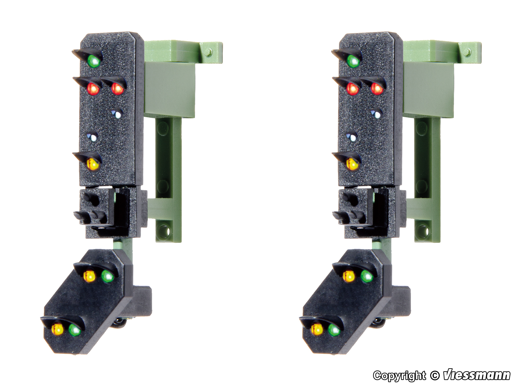 Viessmann 4751 HO規 Departure signal heads with distant signal and multiplex-technology 信號燈 2入