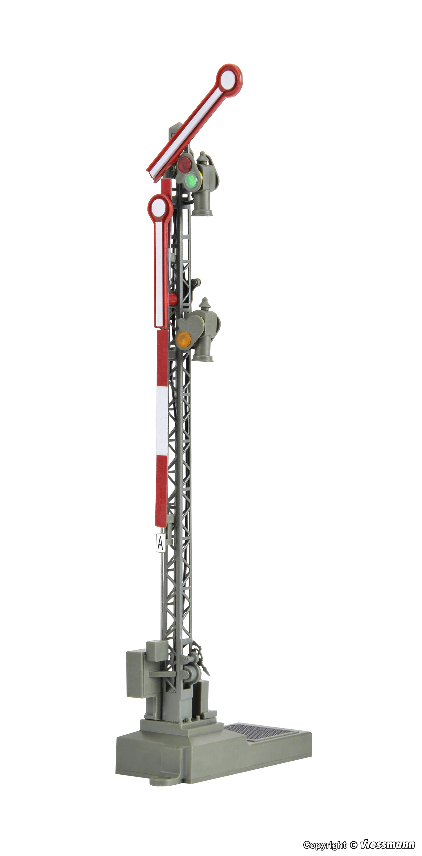 Viessmann 4702 HO規 Digital semaphore home signal with 2 uncoupled arms 數位雙臂式號誌