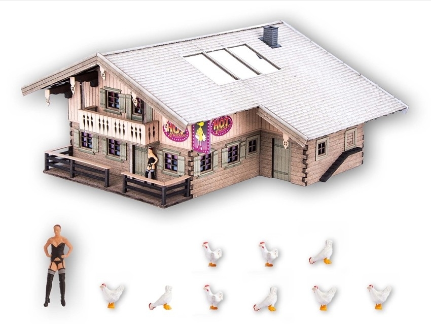 Noch 66705 HO scale, Chicken Farm „Hot Chick“ with micro-sound.18X