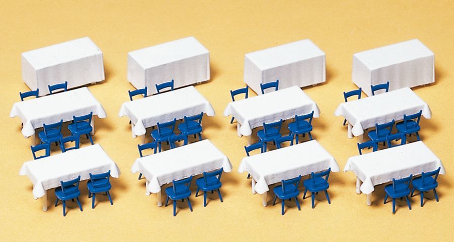 Preiser 17219 HO規 有桌布的桌椅