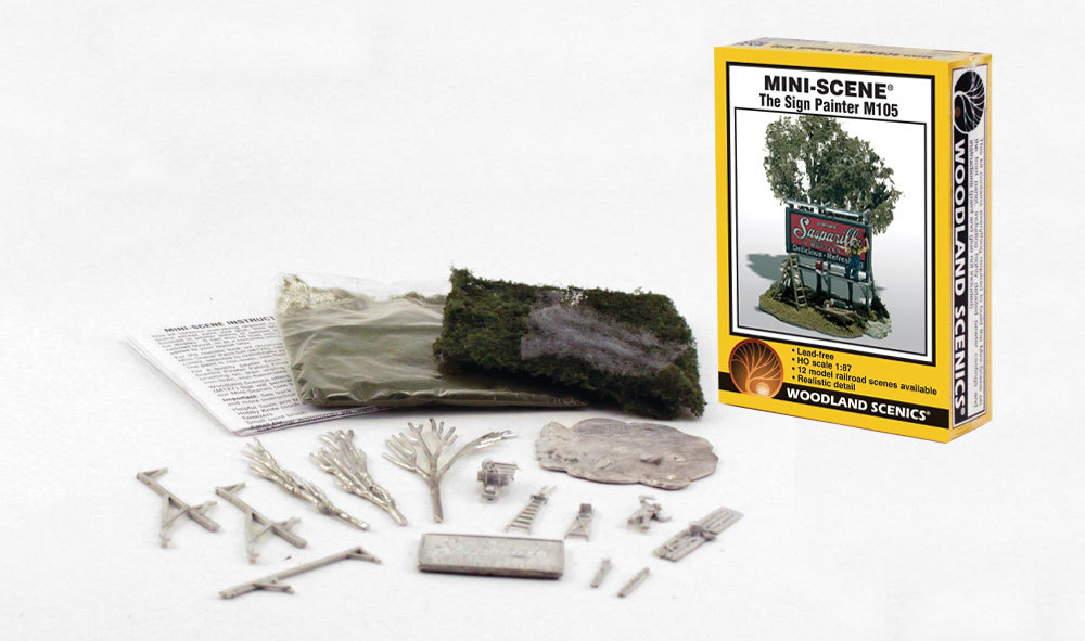 Woodland M105 HO規 施作中的廣告招牌.未上色