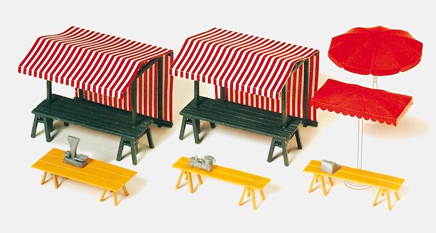 Preiser 17500 HO規 市場攤位配備.套件