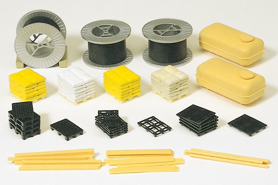 Preiser 17111 HO規 電纜卷 托盤 麻袋 堆疊和板