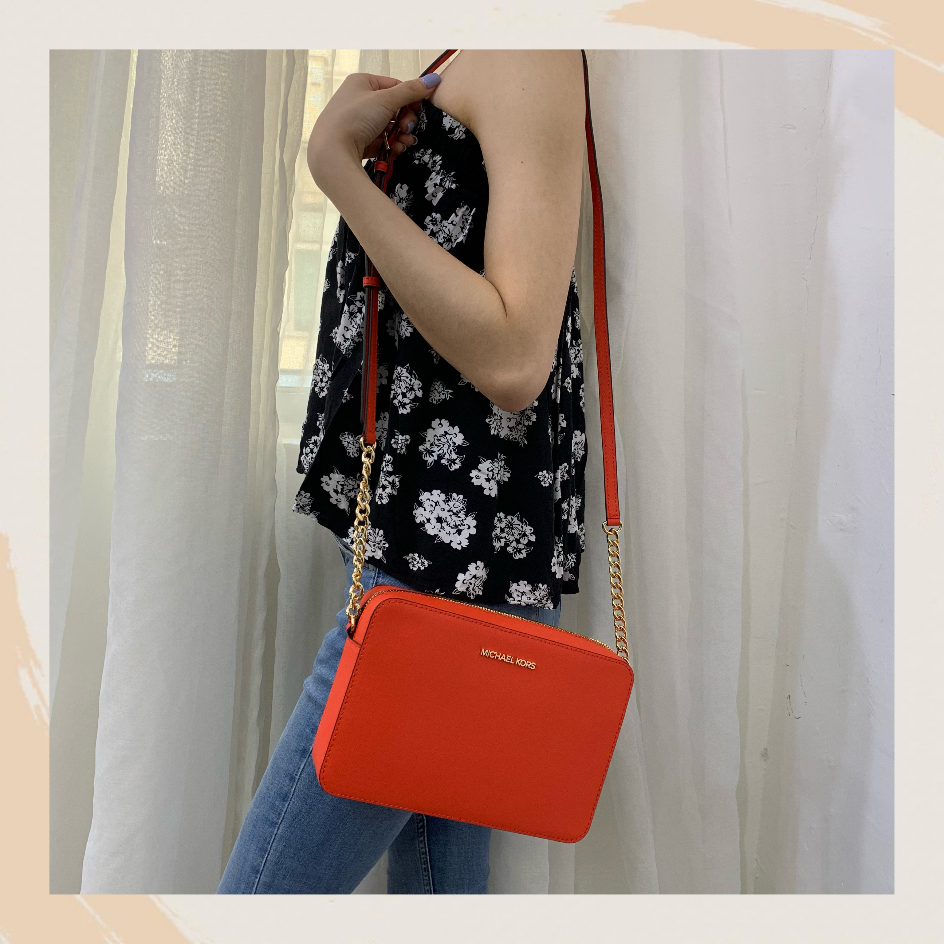 【名牌代購】MICHAEL KORS LG EW CROSSBODY #35T8GTTC9L/MANDARIN