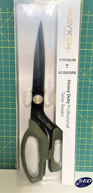 WAYKEN(威肯)厚布縫紉剪(軍綠握柄) 25公分