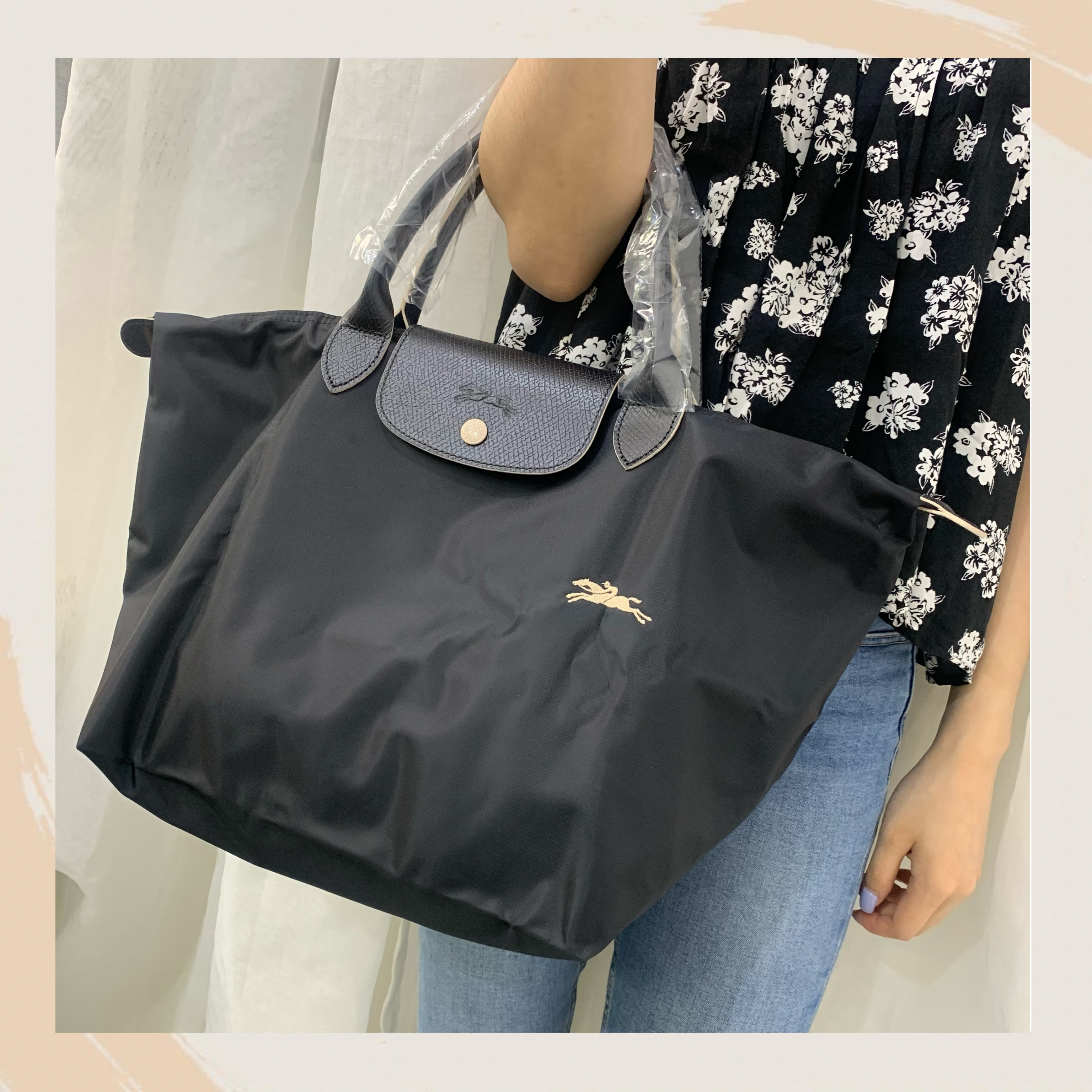 【名牌代購】LONGCHAMP LE PLIAGE CLUB 手提包 短柄 M #NOIR