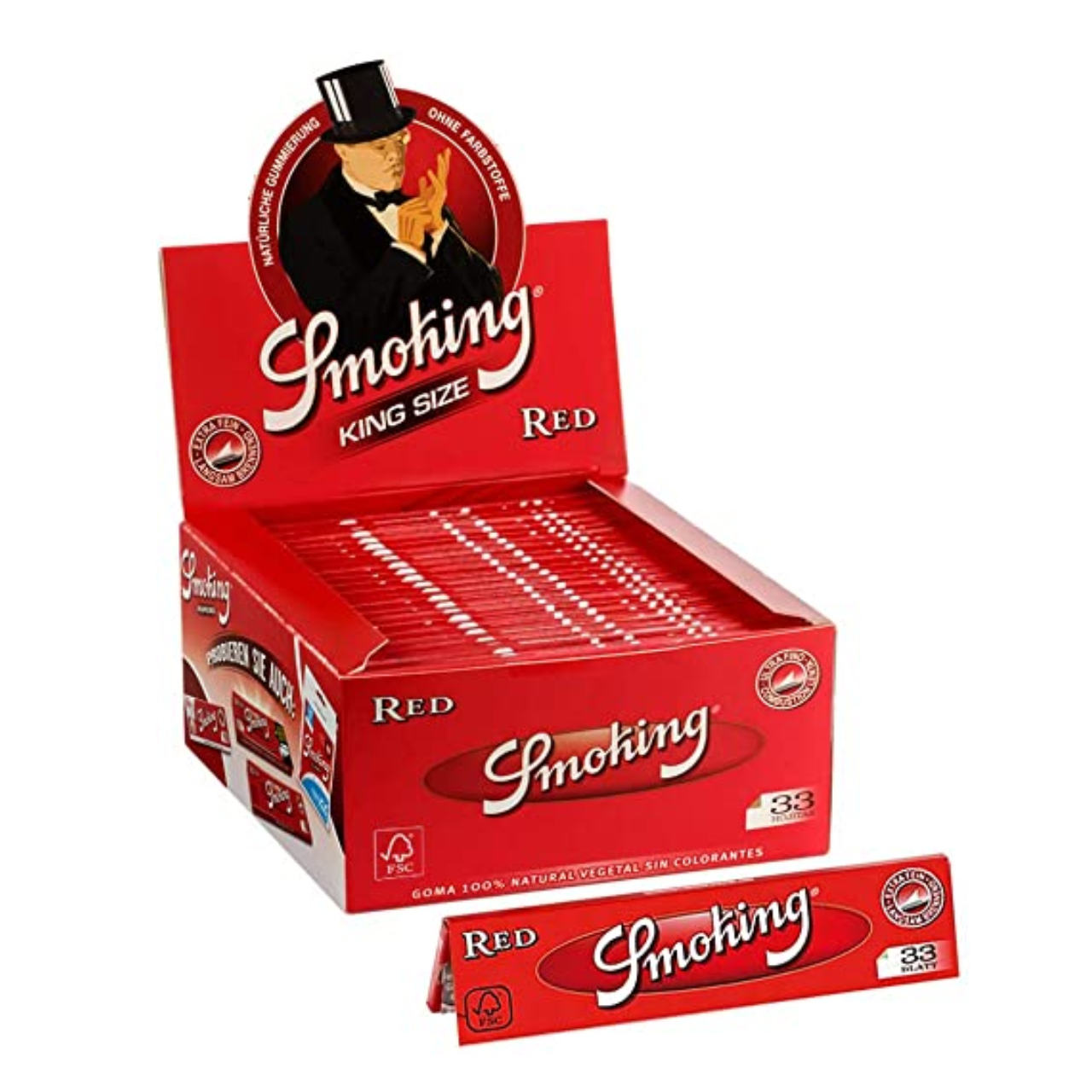 🇪🇸SMOKING RED-KS Slim ROLLING PAPERS 捲菸紙 捲煙紙(33入)