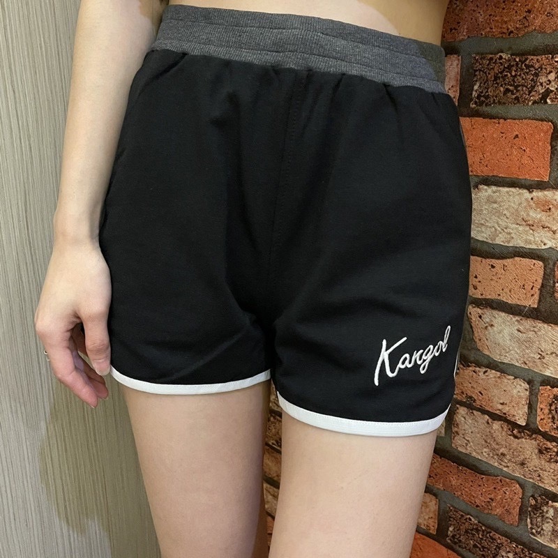 Kangol 袋鼠 側邊電繡草寫字母 女款 棉褲 短褲