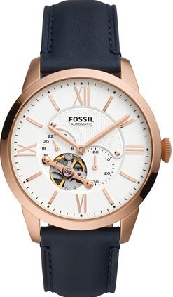 萬年鐘錶 - Fossil  品味質感機械皮革男錶  ME3171   錶徑44MM