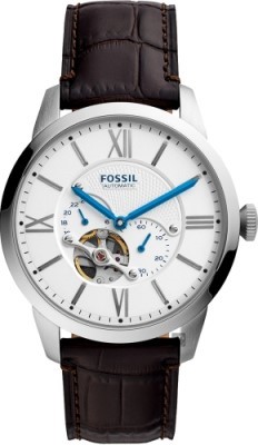 萬年鐘錶 - Fossil  品味質感機械皮革男錶  ME3167   錶徑44MM