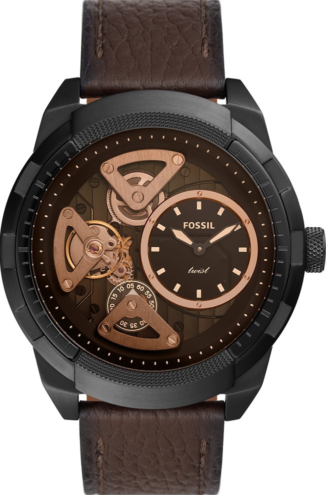 萬年鐘錶 - Fossil  經典皮革男錶  ME1172   錶徑44MM