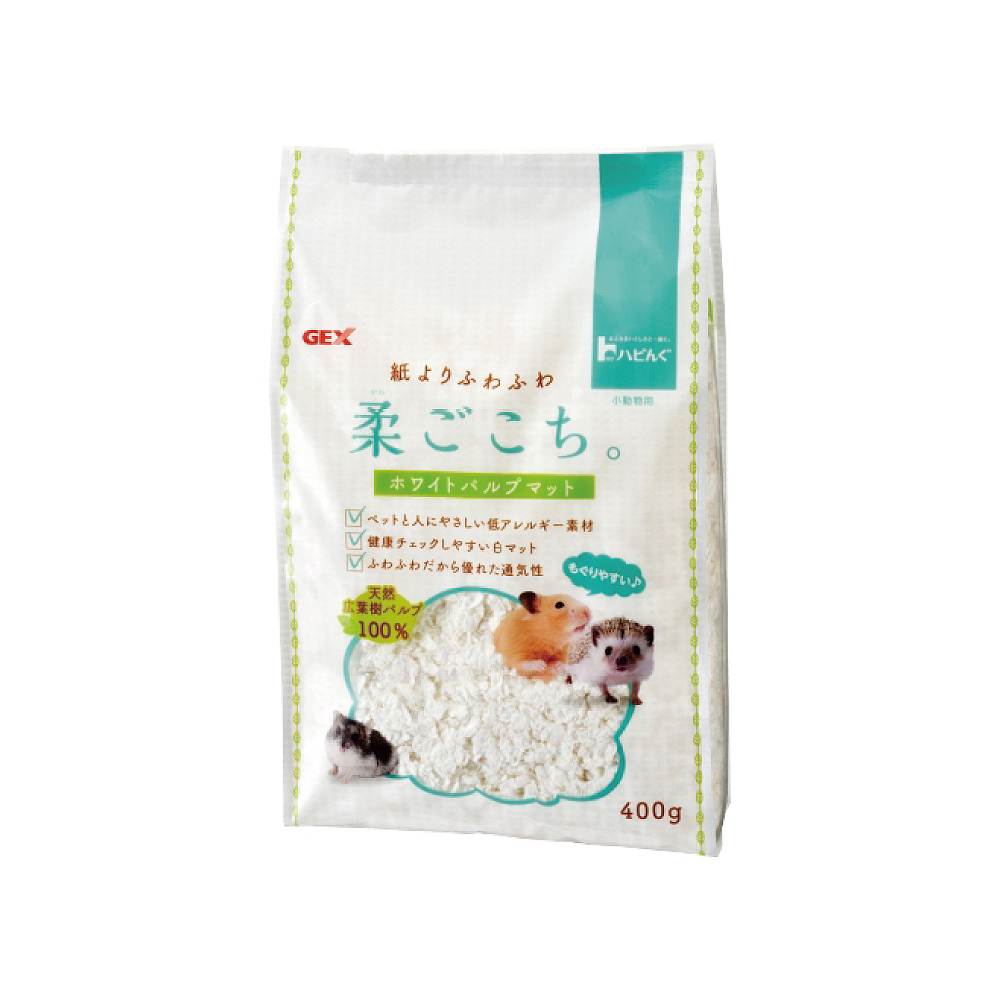 日本GEX- 小動物柔軟白淨棉紙墊料400g/1kg