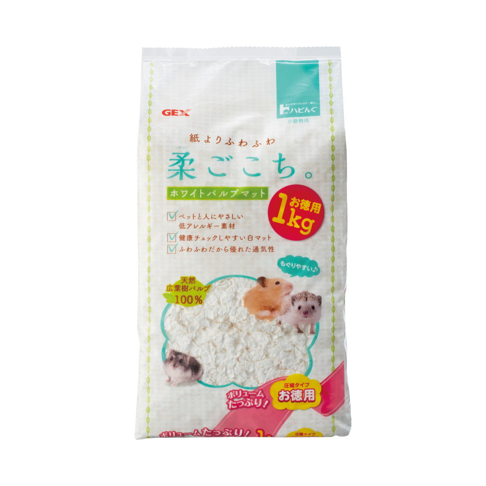 日本GEX- 小動物柔軟白淨棉紙墊料400g/1kg