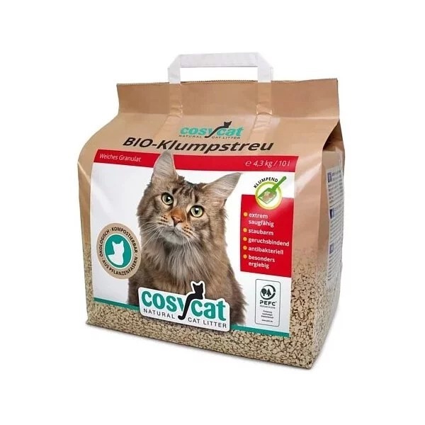 【二包免運組】Cosycat德國渴壐環保凝結木屑砂10L
