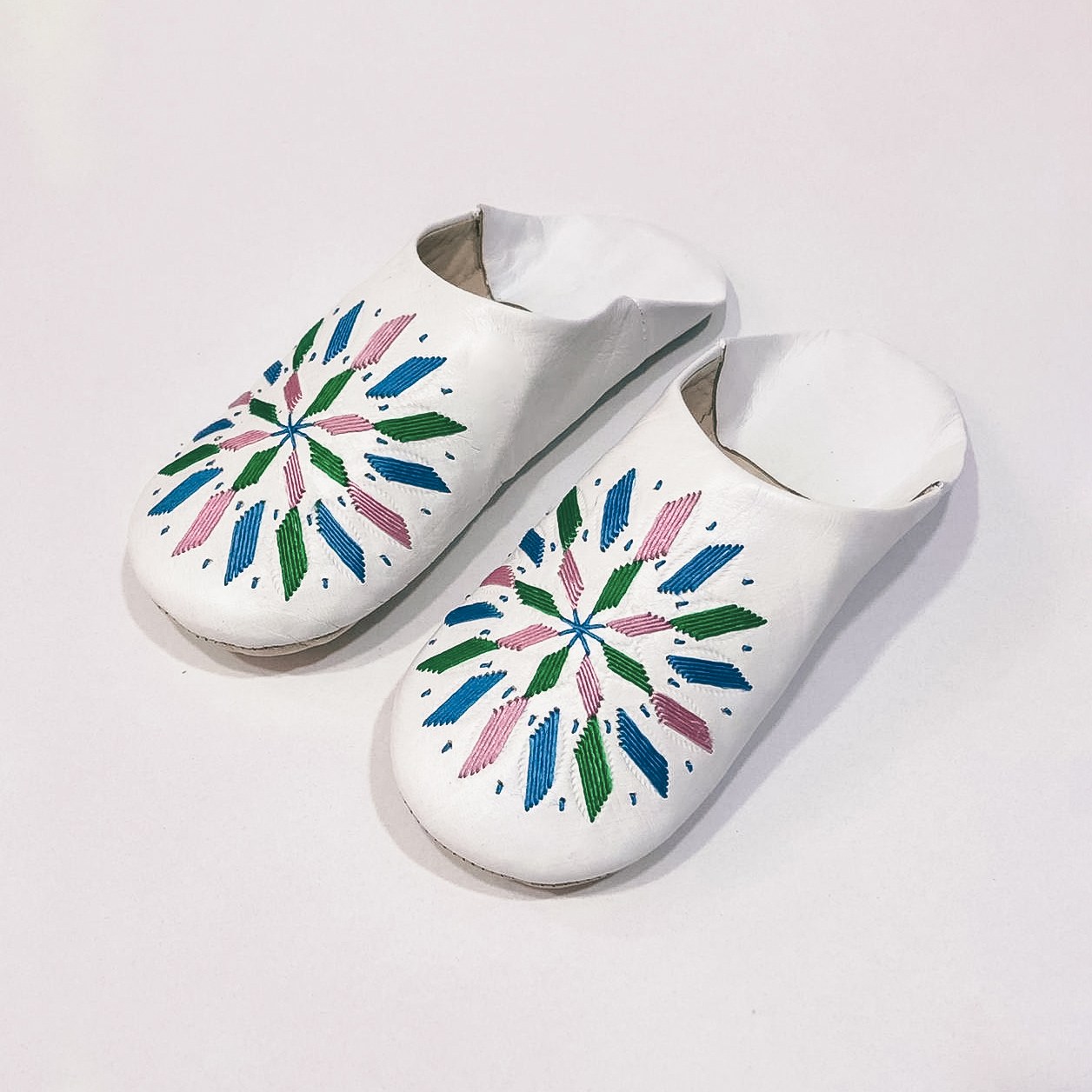柏柏手工鞋 ｜繽紛小花 - 圓｜摩洛哥
