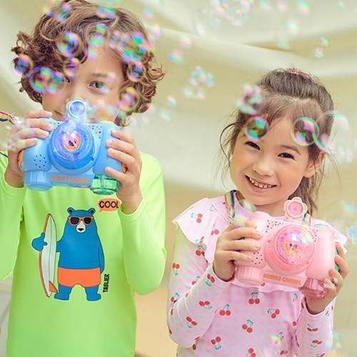 韓國 吹泡泡音樂相機 吹泡泡 相機  粉紅 水藍 相機泡泡槍